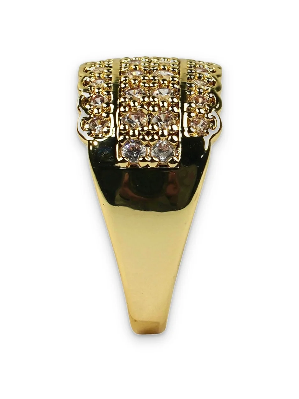 Кольцо бижутерия с фианитом, позолота 18K, фото 5