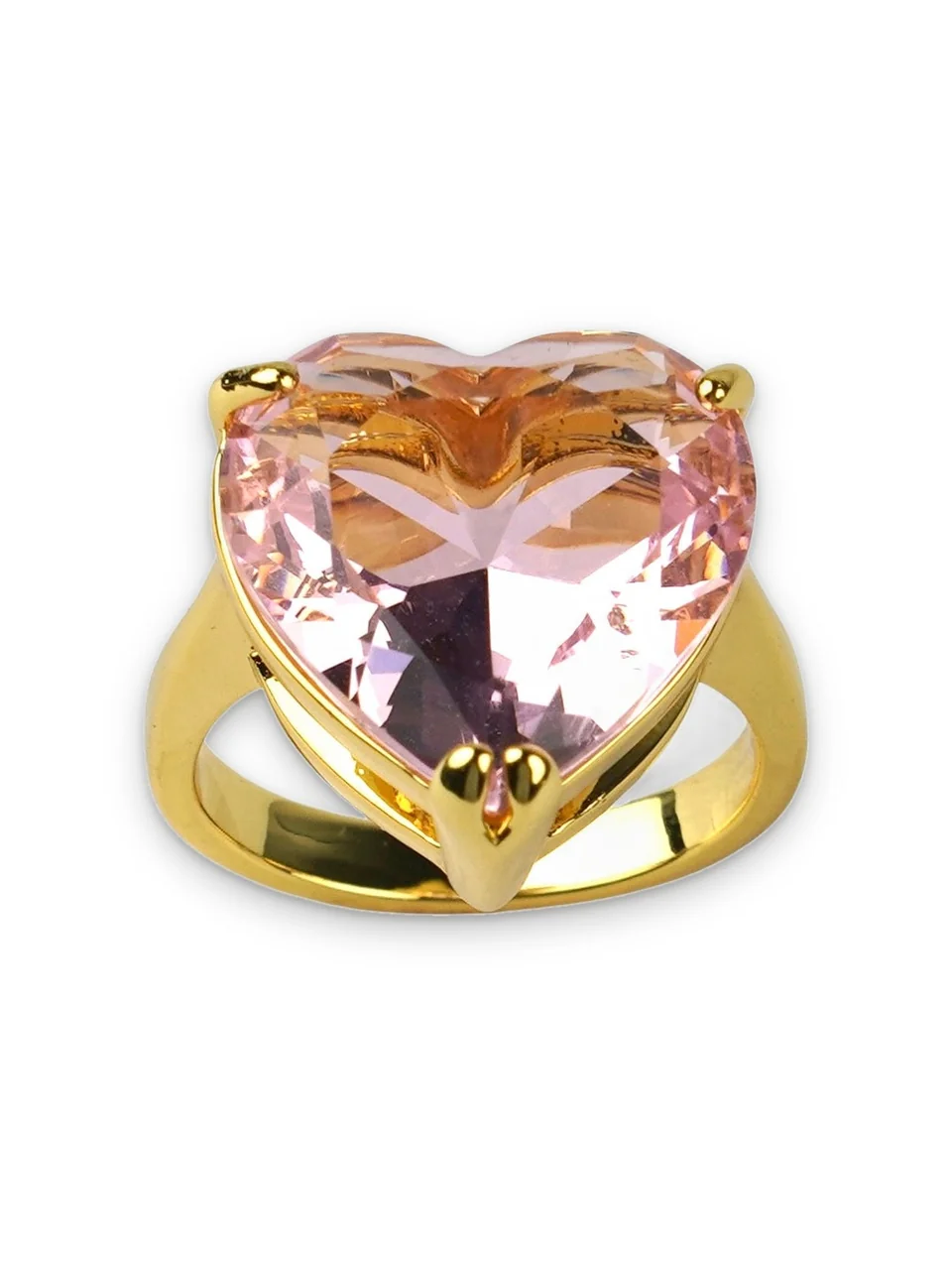Кольцо бижутерия с фианитом, позолота 18K желтого цвета, фото 5