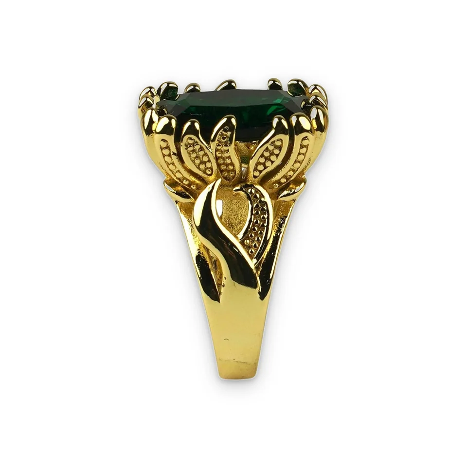Кольцо бижутерия с кристаллом, позолота 18K желтое золото, фото 4