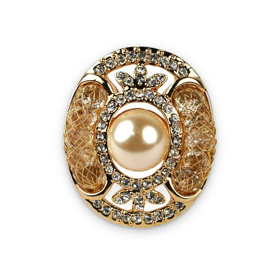 Кольцо бижутерия с кристаллом, позолота 18K, фото 8