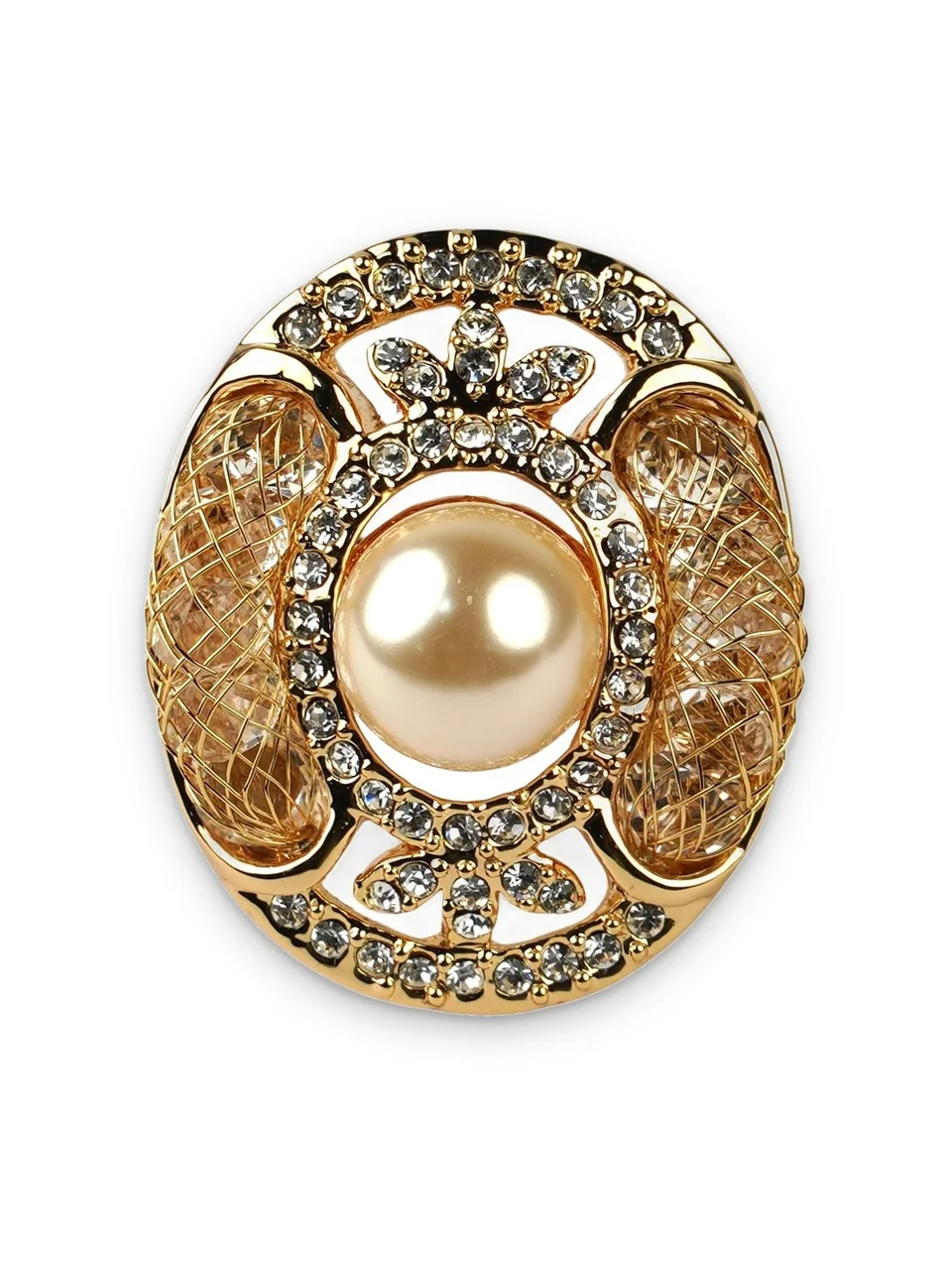Кольцо бижутерия с кристаллом, позолота 18K, фото 9