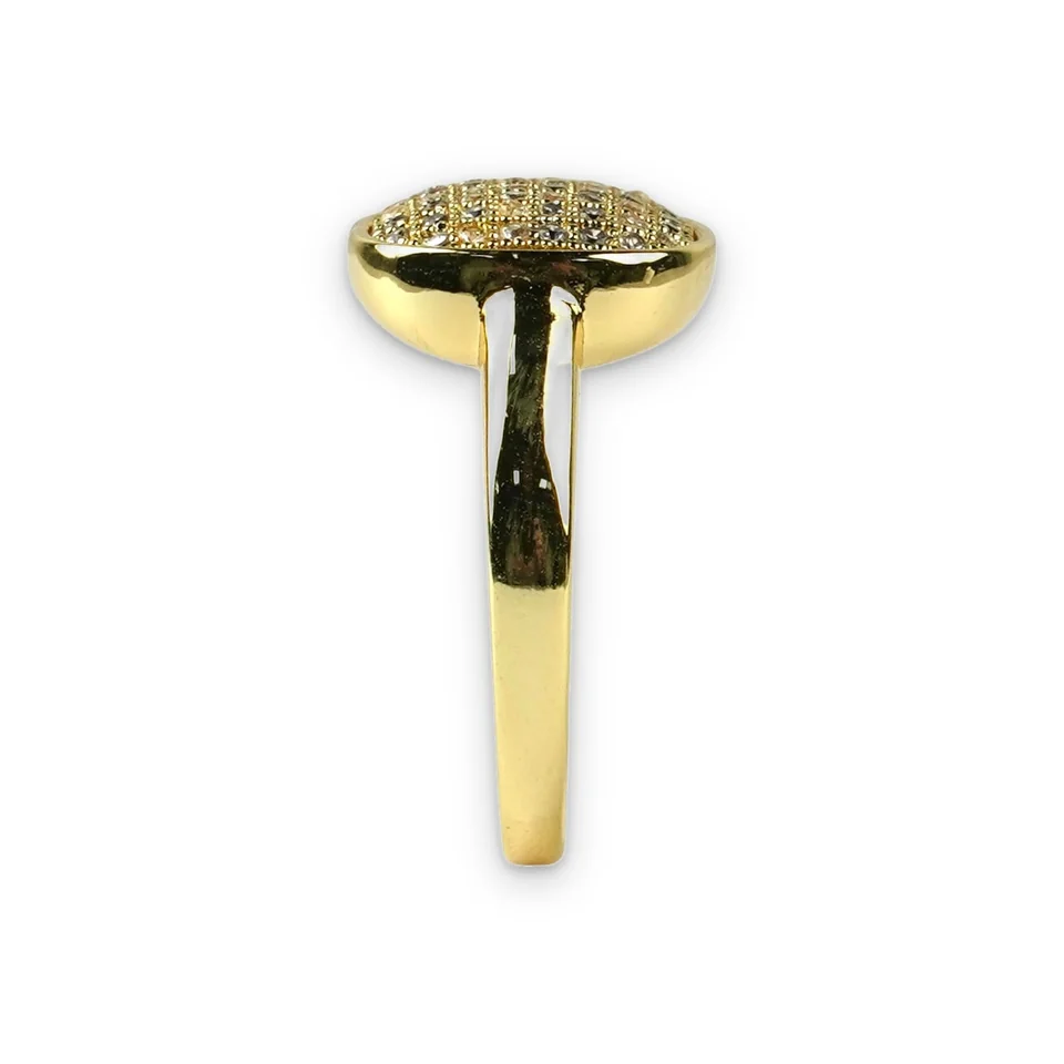 Кольцо бижутерия с фианитом, позолота 18K, фото 10