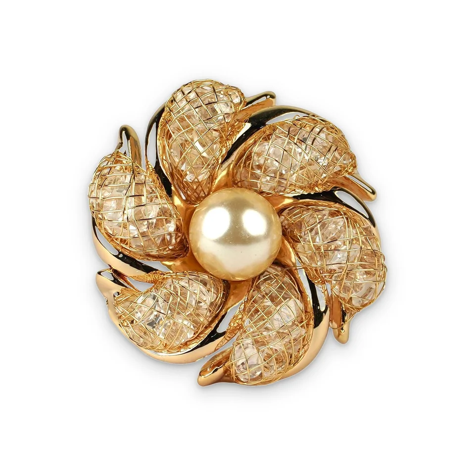 Кольцо бижутерия с кристаллом, позолота 18K, фото 4