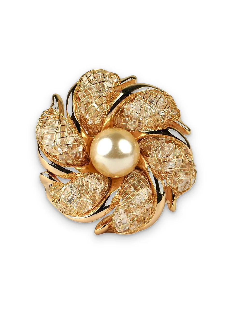 Кольцо бижутерия с кристаллом, позолота 18K, фото 5