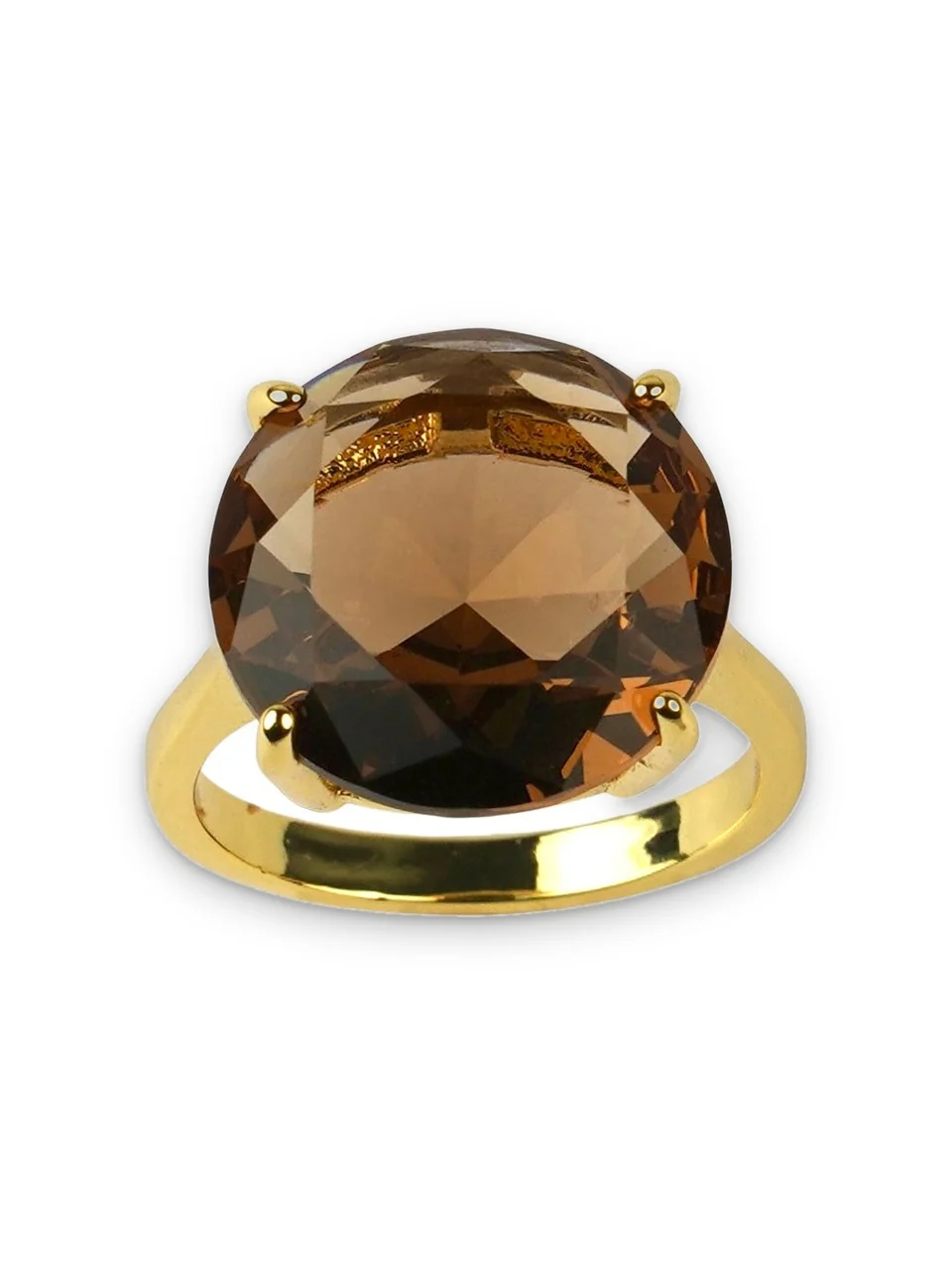 Кольцо бижутерия с фианитом, позолота 18K желтого цвета, фото 7