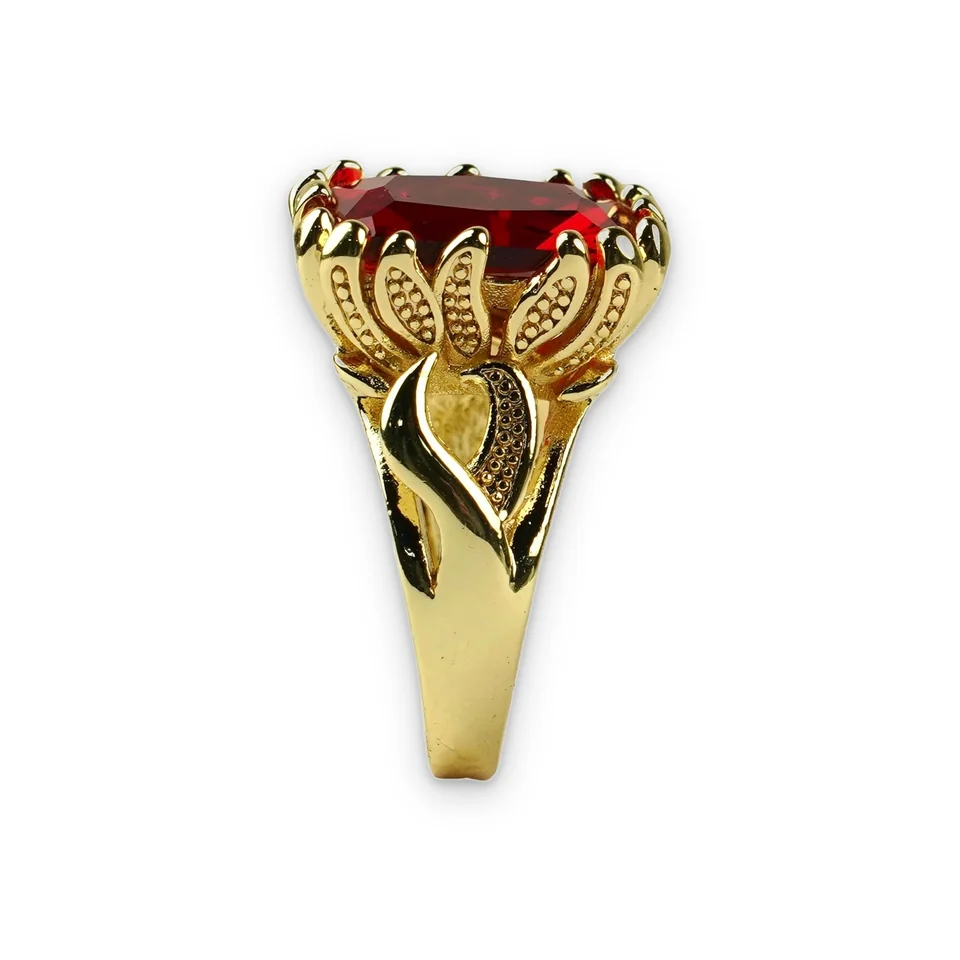 Кольцо бижутерия с кристаллом, позолота 18K желтое золото, фото 4