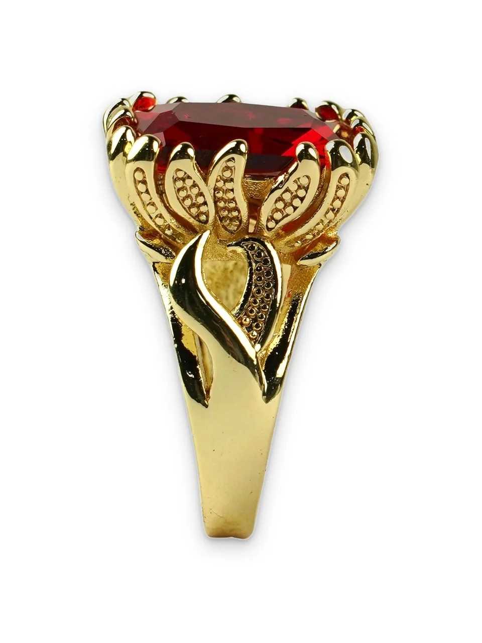 Кольцо бижутерия с кристаллом, позолота 18K желтое золото, фото 5
