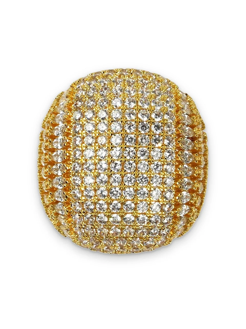 Кольцо бижутерия с фианитом, позолота 18K желтое золото, фото 6