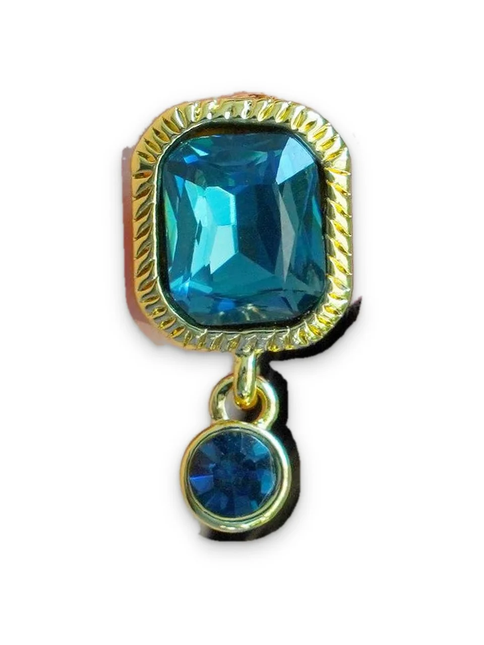 Серьги бижутерия с кристаллом, позолота 18K, фото 6