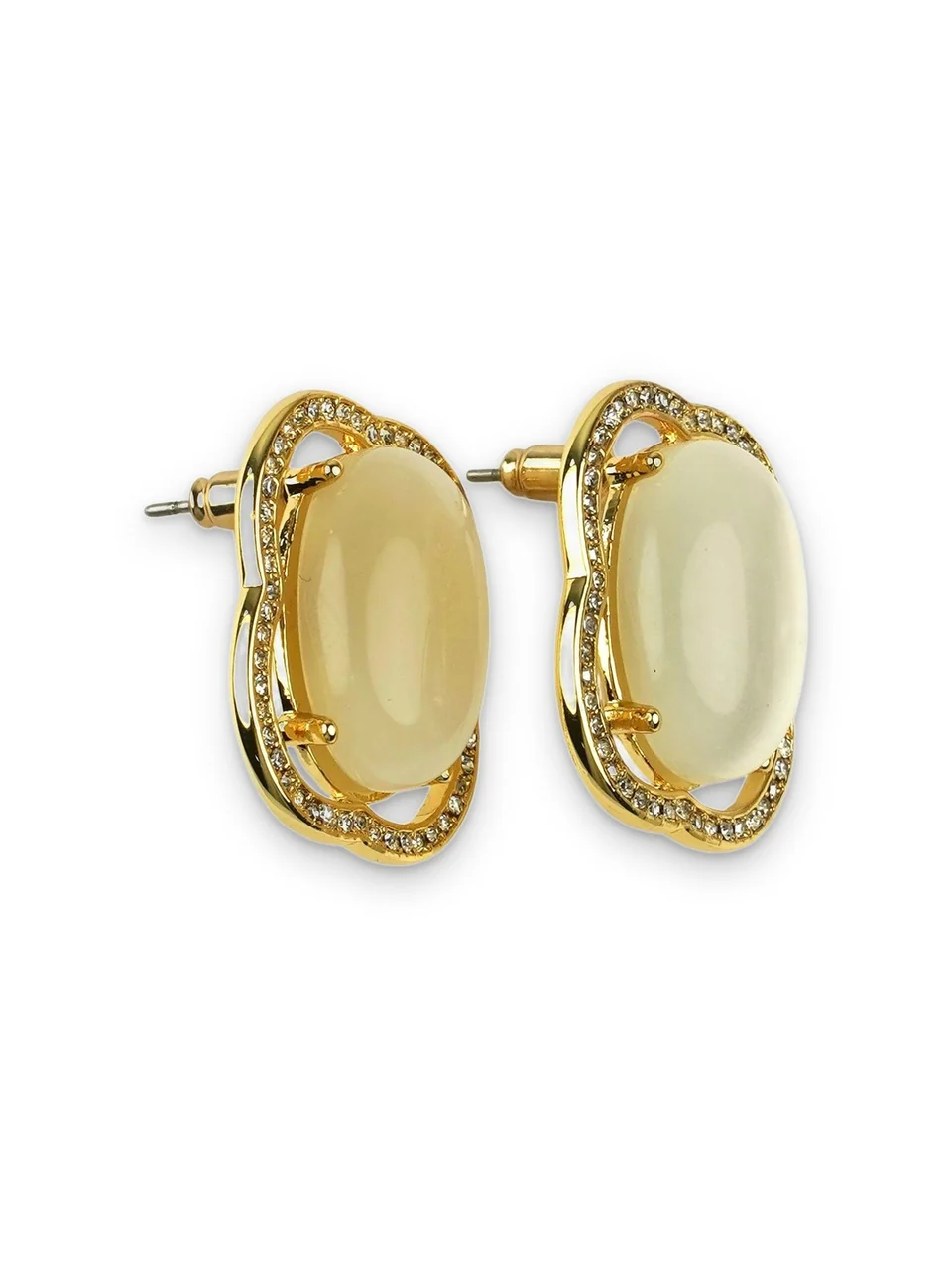 Серьги бижутерия с кристаллом, позолота 18K, фото 6