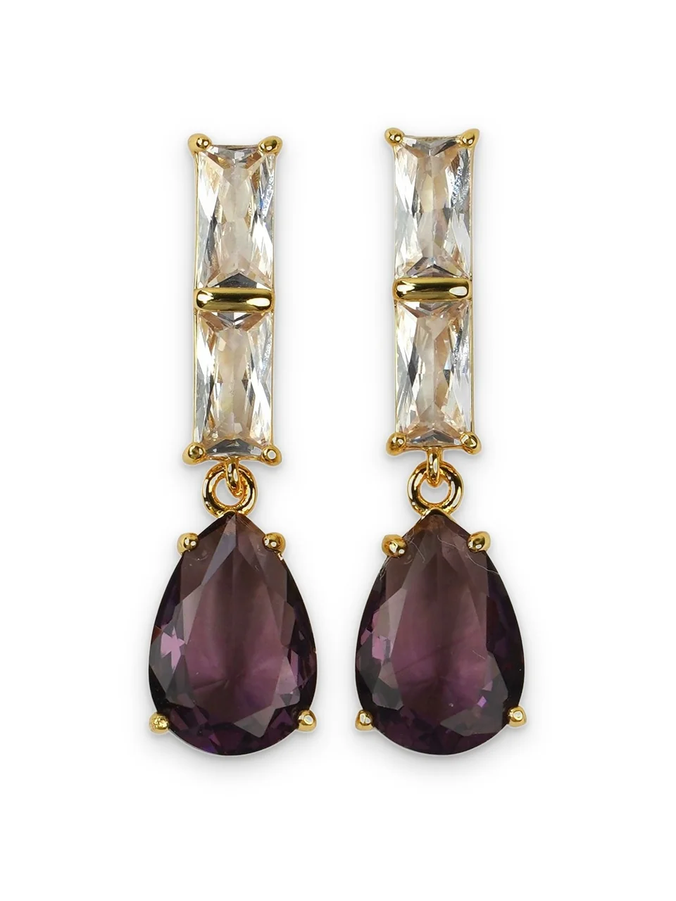 Серьги бижутерия с фианитом, позолота 18K, фото 8
