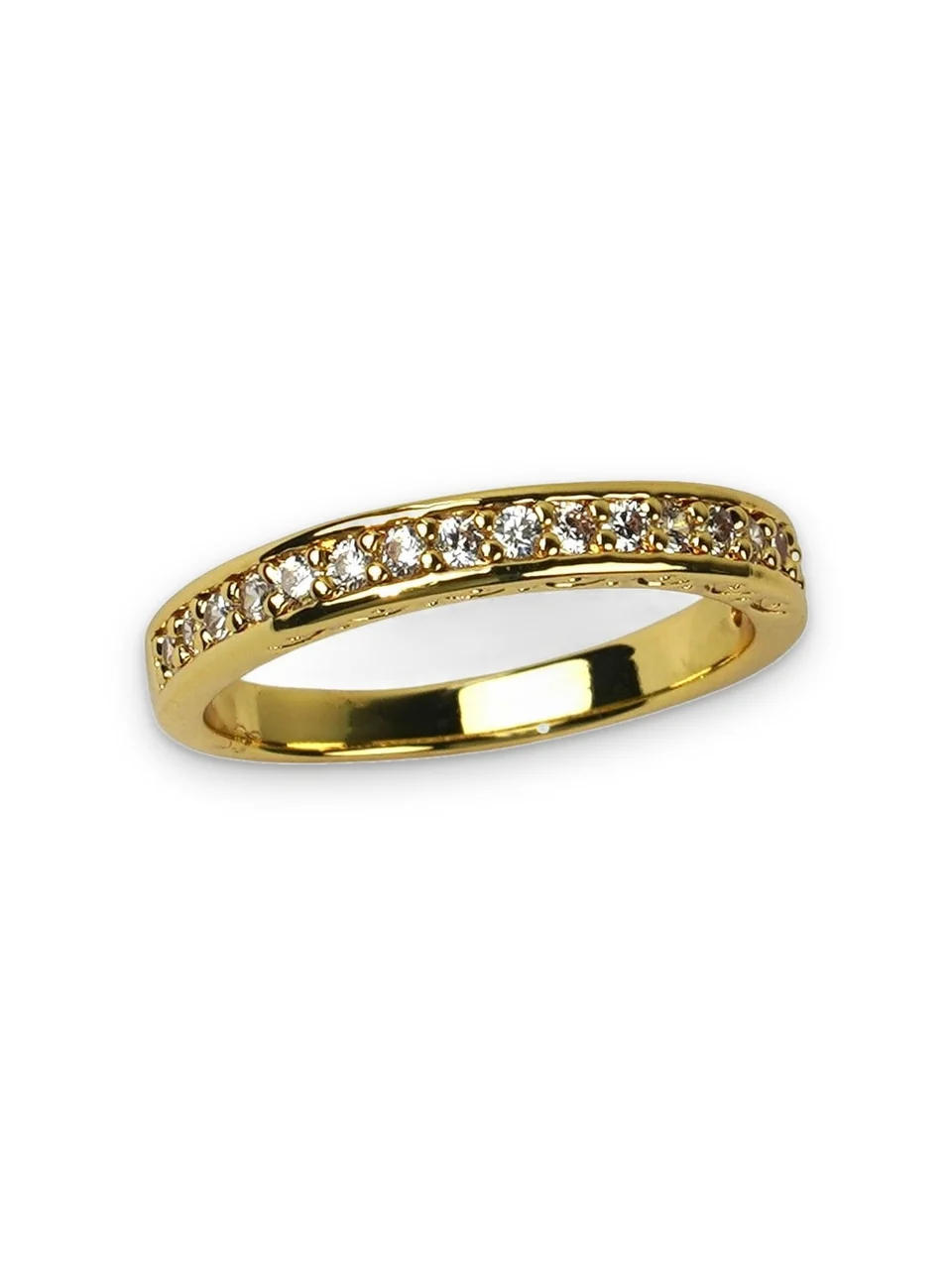 Кольцо бижутерия с фианитом, позолота 18K, фото 6