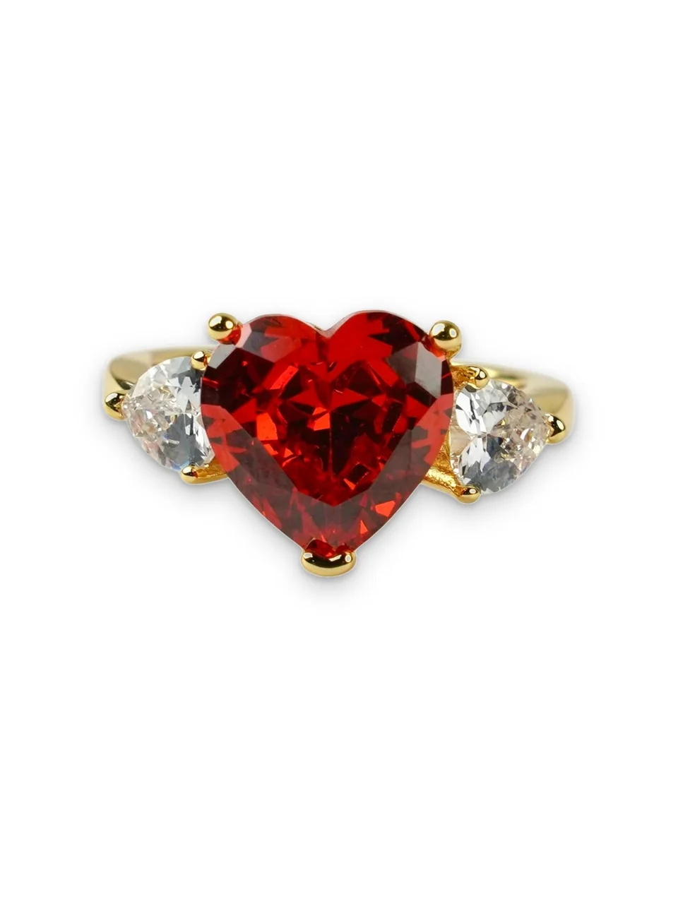 Кольцо бижутерия с фианитом, позолота 18K, фото 6
