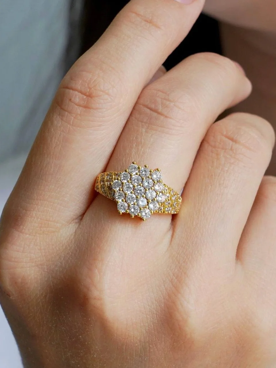Uzuk bijuteriya Sariq tilla yugurtirilgan 18 karat Fianit, rasm 4