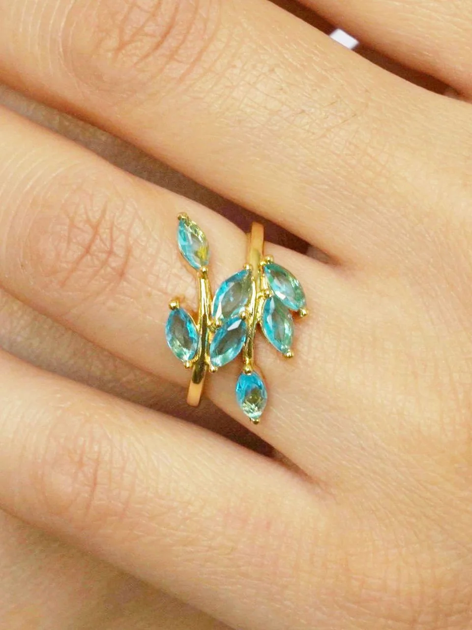 Кольцо бижутерия с фианитом, позолота 18K, фото 4