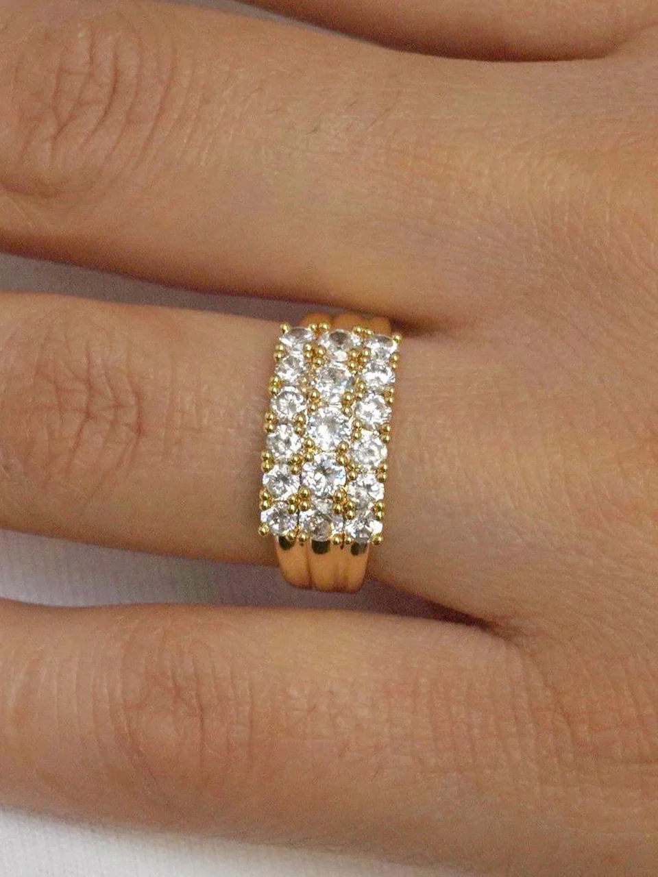 Uzuk bijuteriya Sariq tilla yugurtirilgan 18 karat Fianit, rasm 2