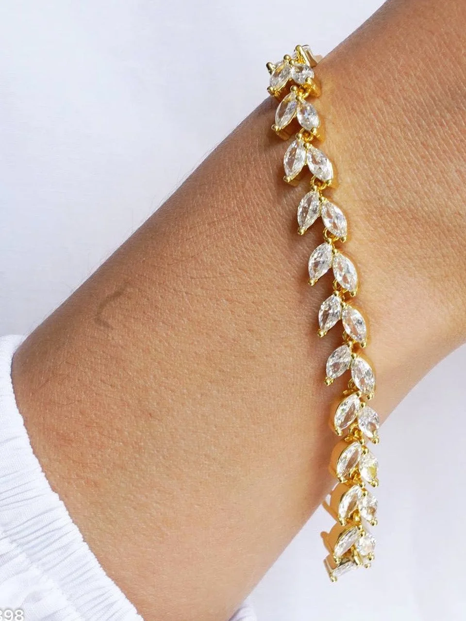 Браслет бижутерия фианит позолота 18K желтое золото, фото 5