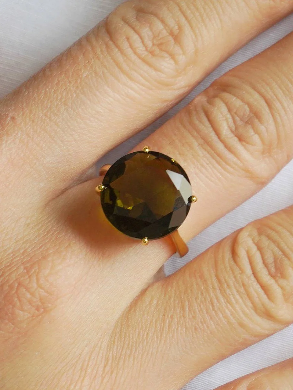Uzuk bijuteriya Sariq tilla yugurtirilgan 18 karat Fianit, rasm 5