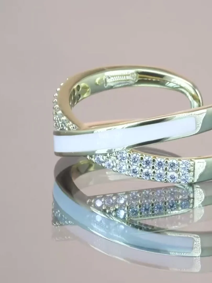Uzuk bijuteriya tilla yugurtirilgan 14 karat Fianit, rasm 15