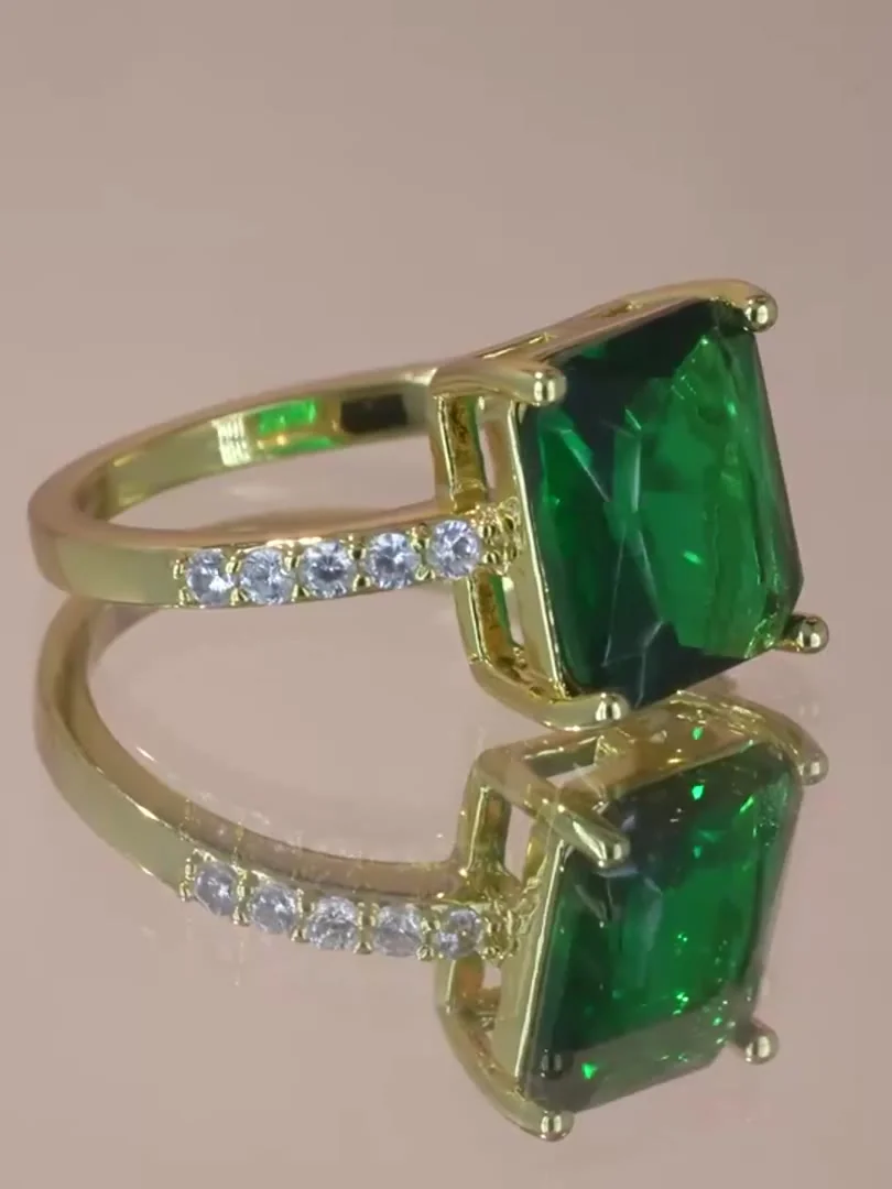 Uzuk bijuteriya Sariq tilla yugurtirilgan 18 karat Fianit, rasm 17