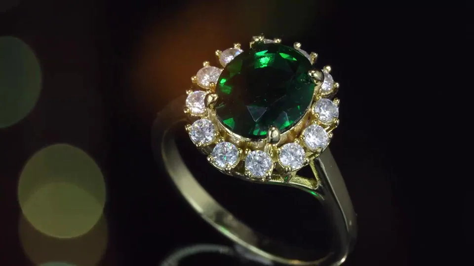 Uzuk bijuteriya Sariq tilla yugurtirilgan 18 karat Fianit, rasm 17