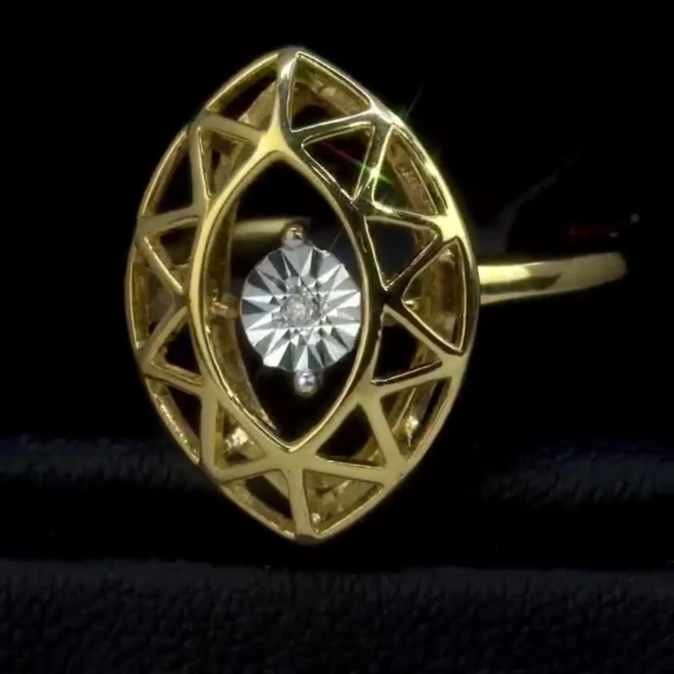 Uzuk Kumush 925 Brilliant (Tilla Yugurtirilgan), rasm 6