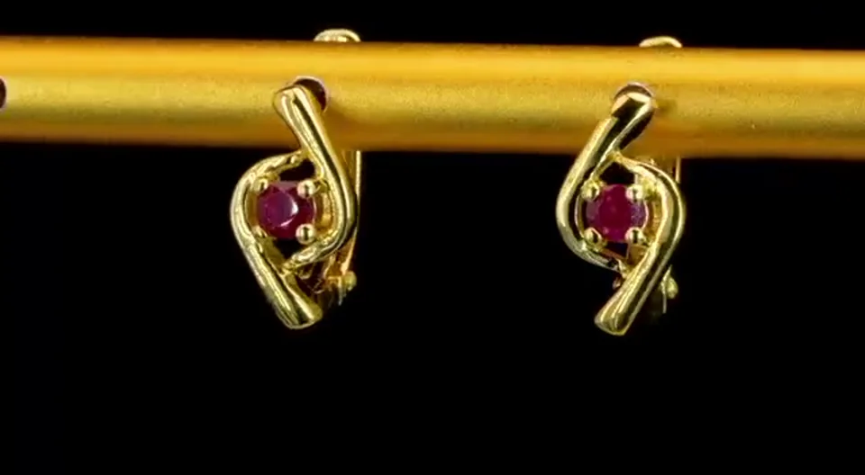 Серьги Серебро 925 Мозамбикский рубин, фото 4