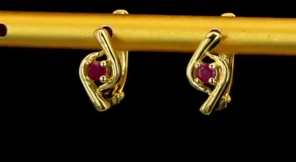 Серьги Серебро 925 Мозамбикский рубин, фото 5