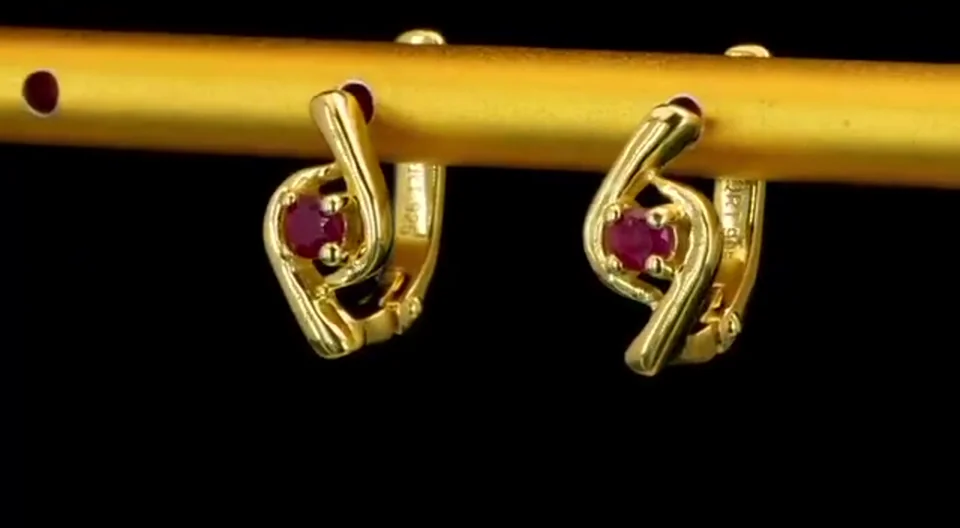 Серьги Серебро 925 Мозамбикский рубин, фото 6