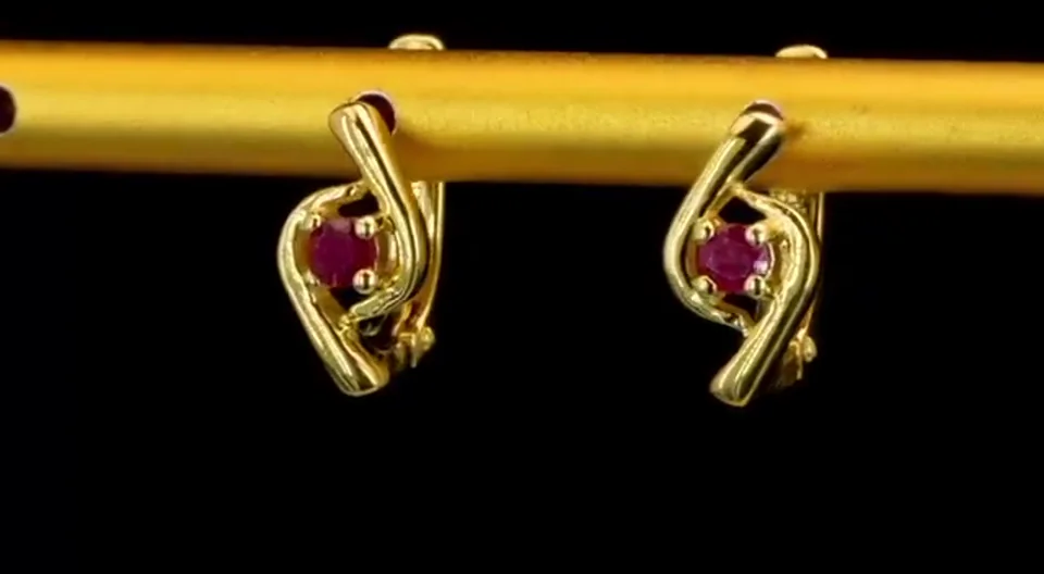 Серьги Серебро 925 Мозамбикский рубин, фото 7