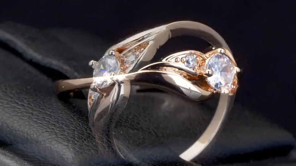 Серьги розовая позолота 18 карат, бижутерия, фото 6