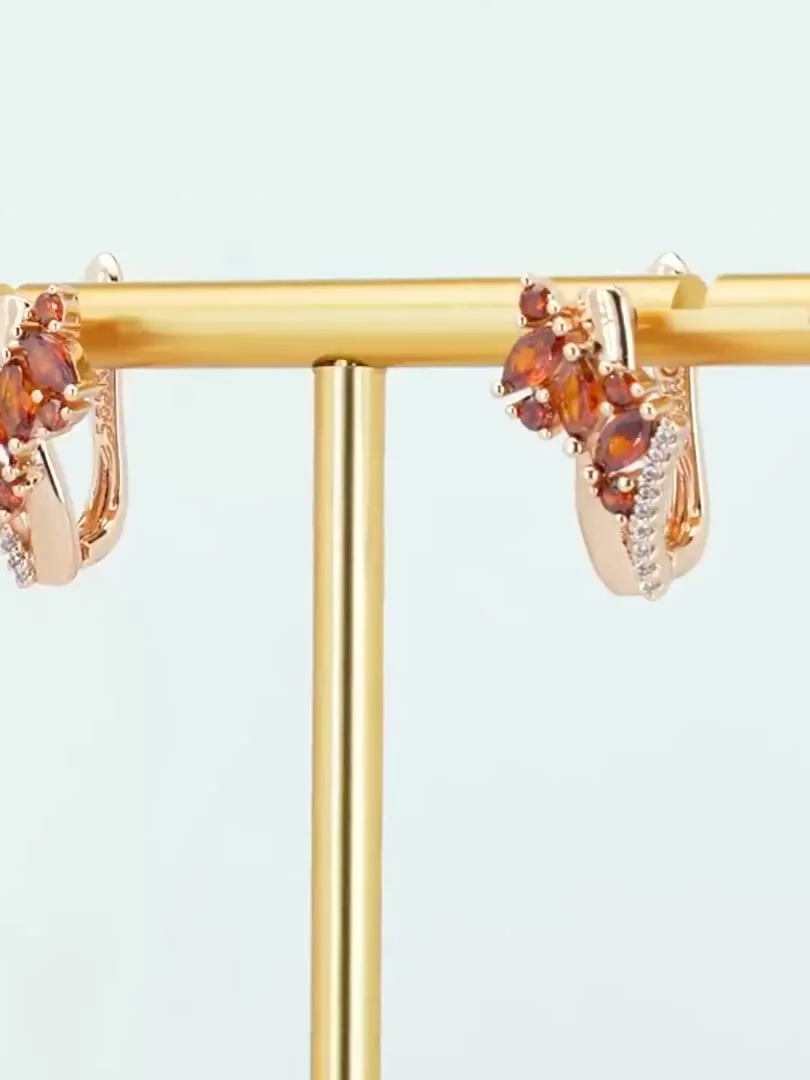 Серьги розовая позолота 18 карат, бижутерия, фото 10