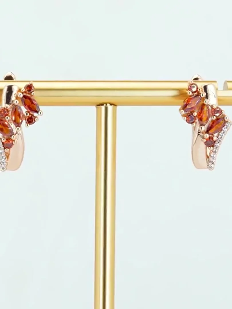 Серьги розовая позолота 18 карат, бижутерия, фото 13