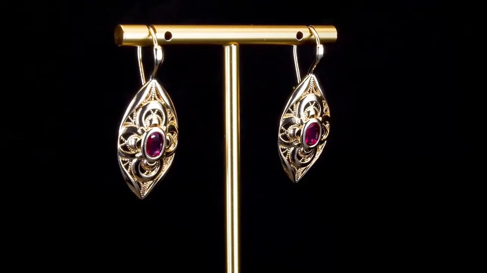 Серьги розовая позолота 18 карат, бижутерия, фото 6