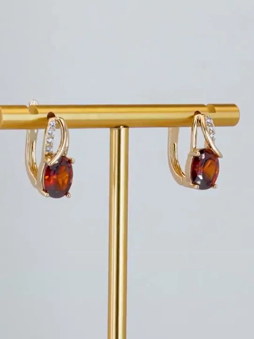 Серьги розовая позолота 18 карат, бижутерия, фото 10