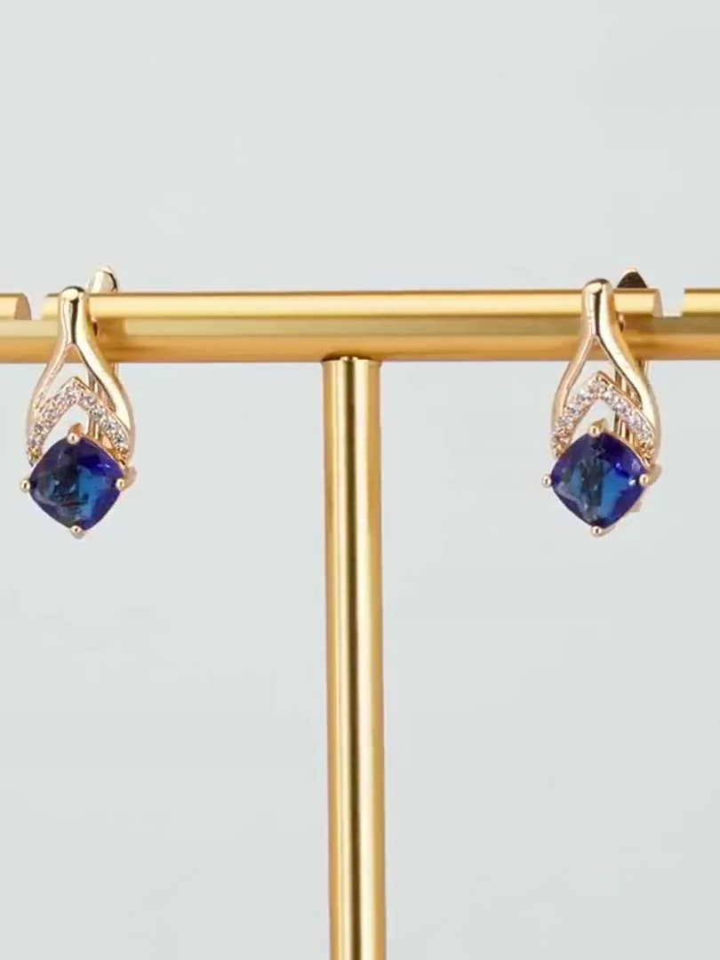 Серьги розовая позолота 18 карат, бижутерия, фото 6