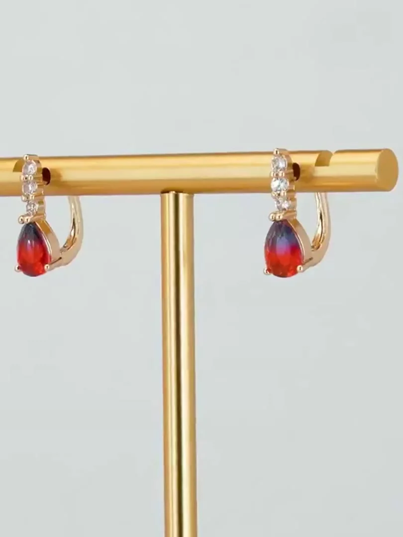 Серьги розовая позолота 18 карат, бижутерия, фото 9