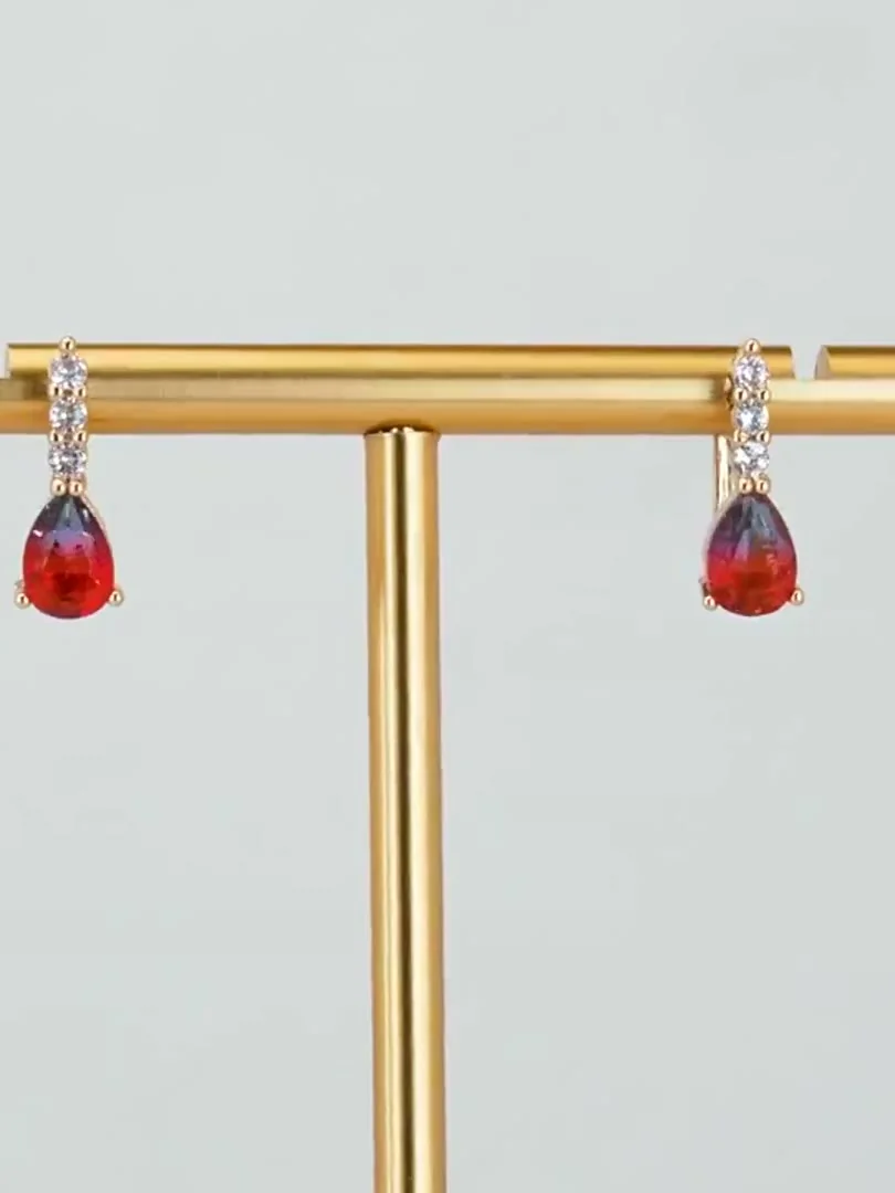Серьги розовая позолота 18 карат, бижутерия, фото 5