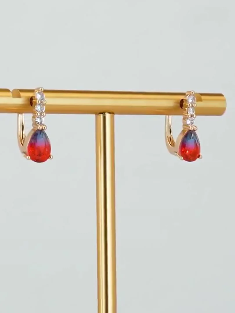 Серьги розовая позолота 18 карат, бижутерия, фото 6