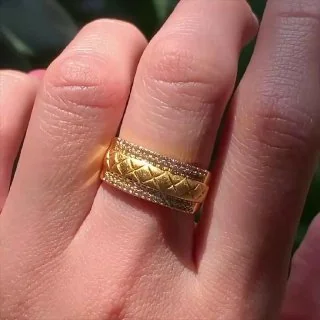 Uzuk bijuteriya Sariq tilla yugurtirilgan 18 karat Fianit, rasm 3