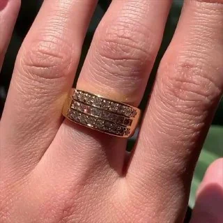 Кольцо бижутерия с фианитом, позолота 18K желтого цвета, фото 3