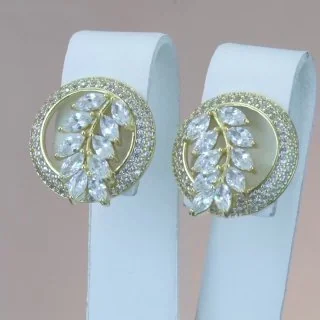 Ziraklar bijuteriya 14 karat tilla yugurtirilgan fianit bilan, rasm 3
