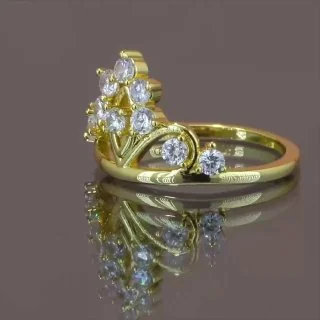 Uzuk bijuteriya Oq tilla yugurtirilgan 18 karat Fianit, rasm 3