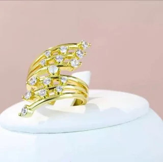 Uzuk bijuteriya Sariq tilla yugurtirilgan 18 karat Fianit, rasm 3