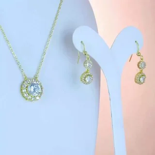 Komplekt bijuteriya tilla yugurtirilgan 18 karat fianit, rasm 3