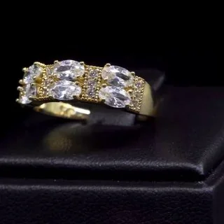 Серьги бижутерия с кристаллом, позолота 18К, фото 4