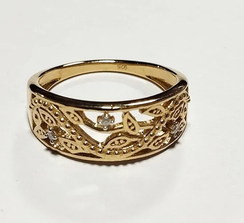Uzuk Kumush 925 Brilliant (Tilla yugurtirilgan)