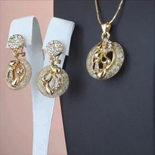 Komplekt bijuteriya tilla yugurtirilgan 18 karat kristall, rasm 3
