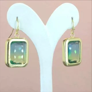 Серьги бижутерия с кристаллом, позолота 18K желтого цвета, фото 3