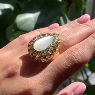 Uzuk bijuteriya Sariq tilla yugurtirilgan 18 karat Mushukning Ko'zi Linde, rasm 3